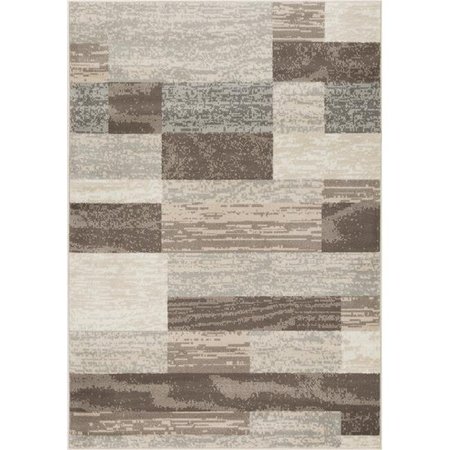 LBAIET Lbaiet MN306U57 5 x 7 ft. Mindoro Serena Striped Rug; Brown MN306U57